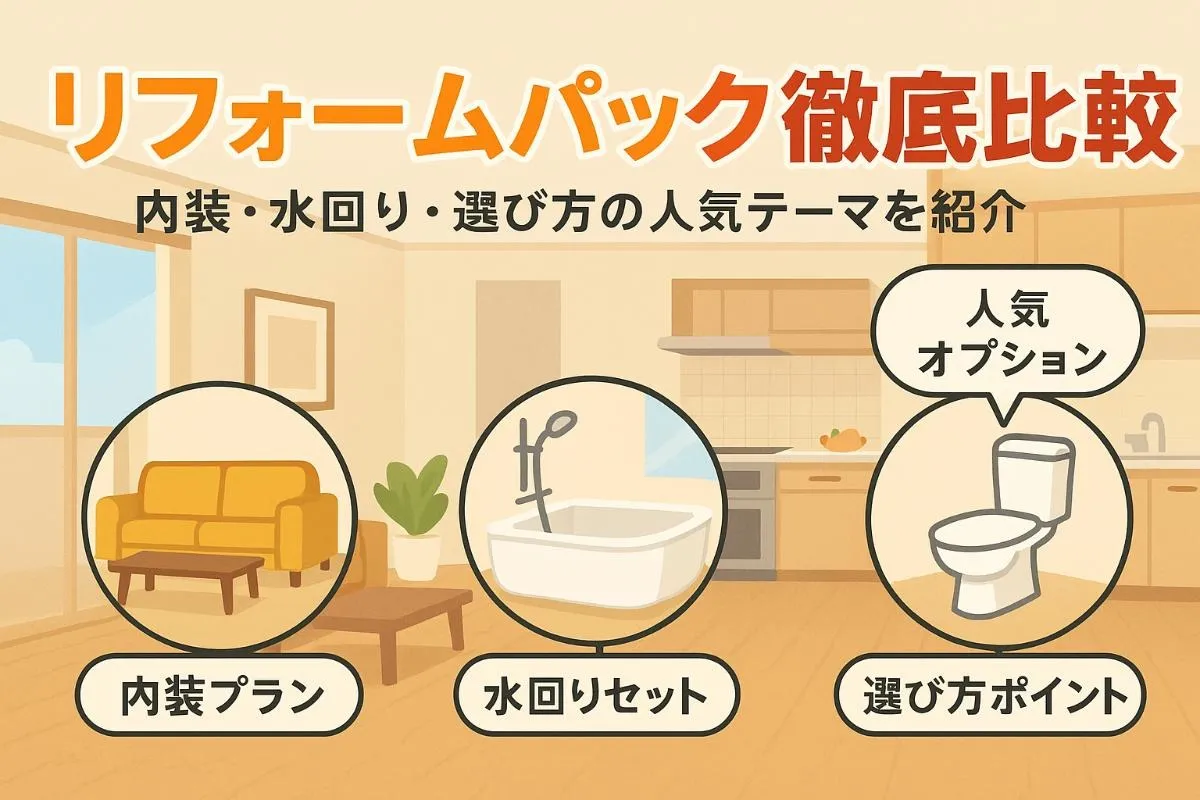 リフォームパックのセット内容を徹底比較！選び方から内装や水回りのおすすめプランまで解説