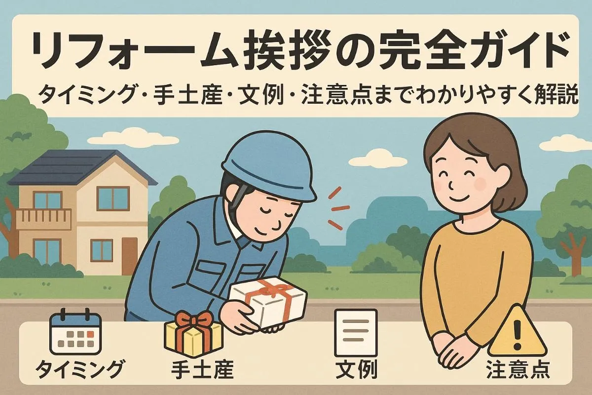 リフォームのご近所挨拶で失敗しないための完全ガイド｜正しいタイミング・手土産・文例と注意ポイント