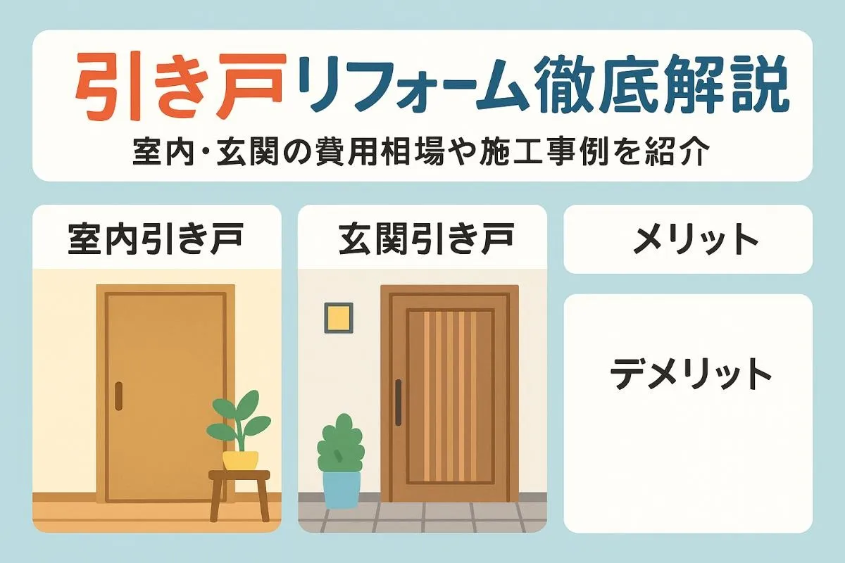 リフォームで引き戸の費用相場と種類別メリットデメリット徹底解説【室内・玄関・施工事例も紹介】